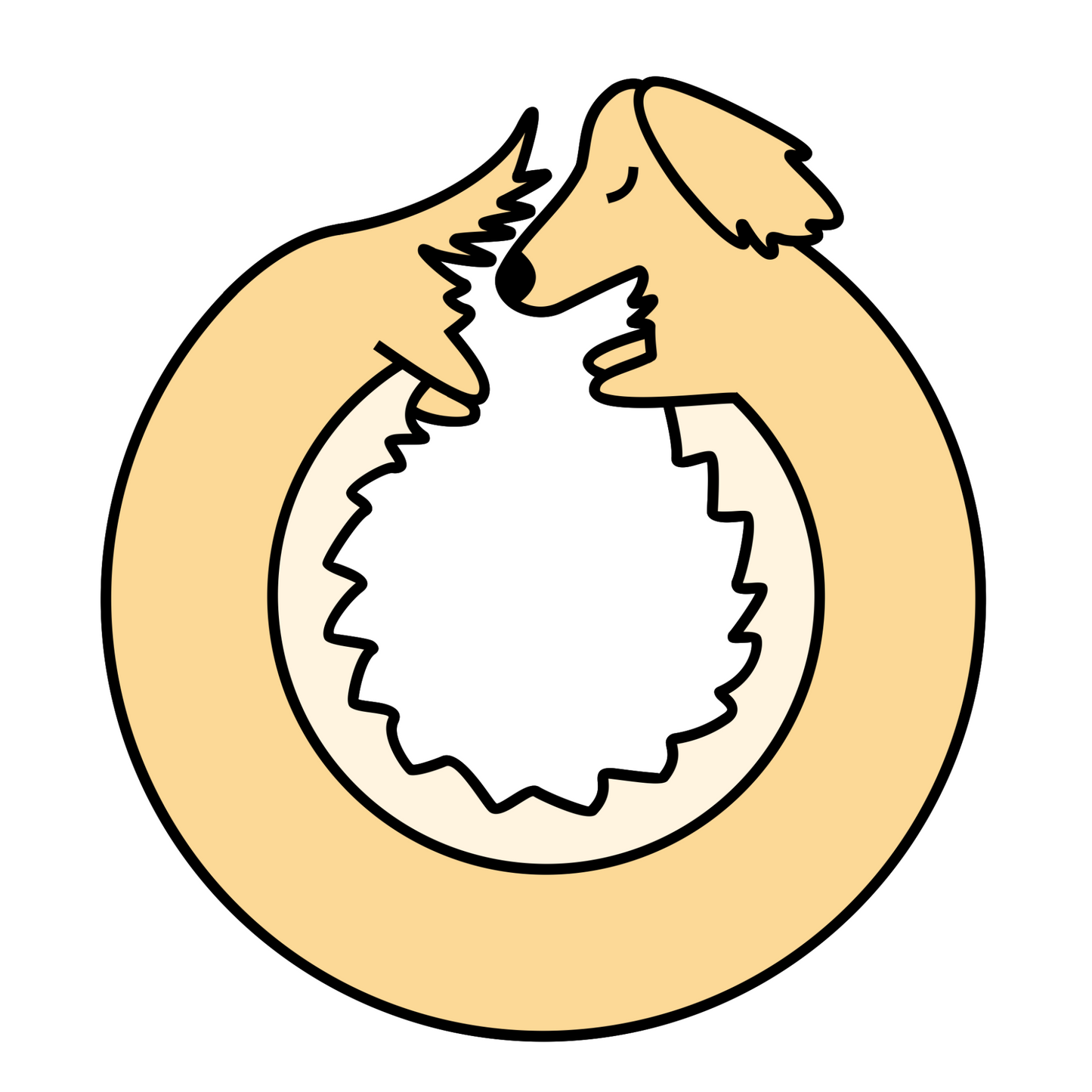 Cream Long Hair Dachnut Sticker