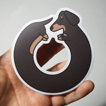 Black Tan Dachnut Sticker